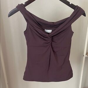 Aritzia mauve off shoulder twist front tank